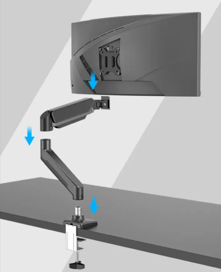 17"-32" Aluminum Heavy Duty Monitor Arm Single Desk Mount Stand