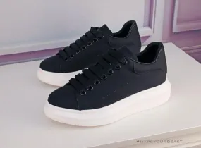 Alexander McQueen Black / White Sole Lace Up Sneaker