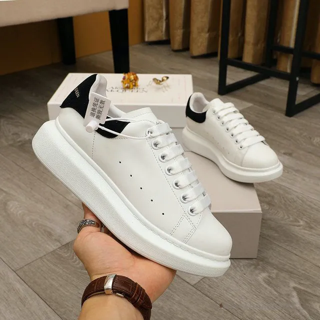 Alexander McQueen White / Black Suede Heel Sneaker