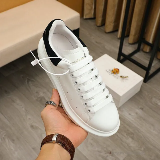 Alexander McQueen White / Black Suede Heel Sneaker