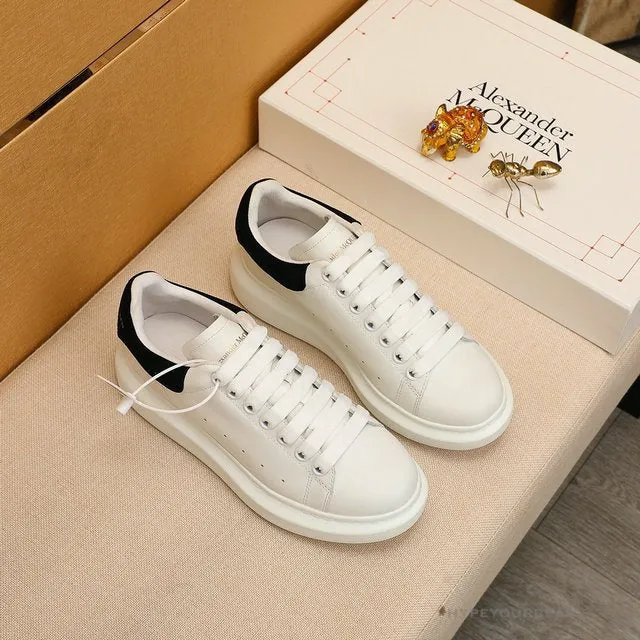 Alexander McQueen White / Black Suede Heel Sneaker