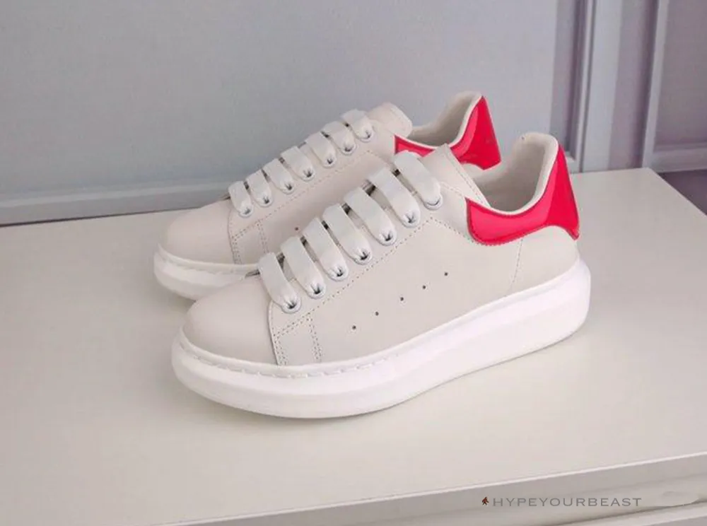 Alexander McQueen White / Pink Lace Up Sneaker