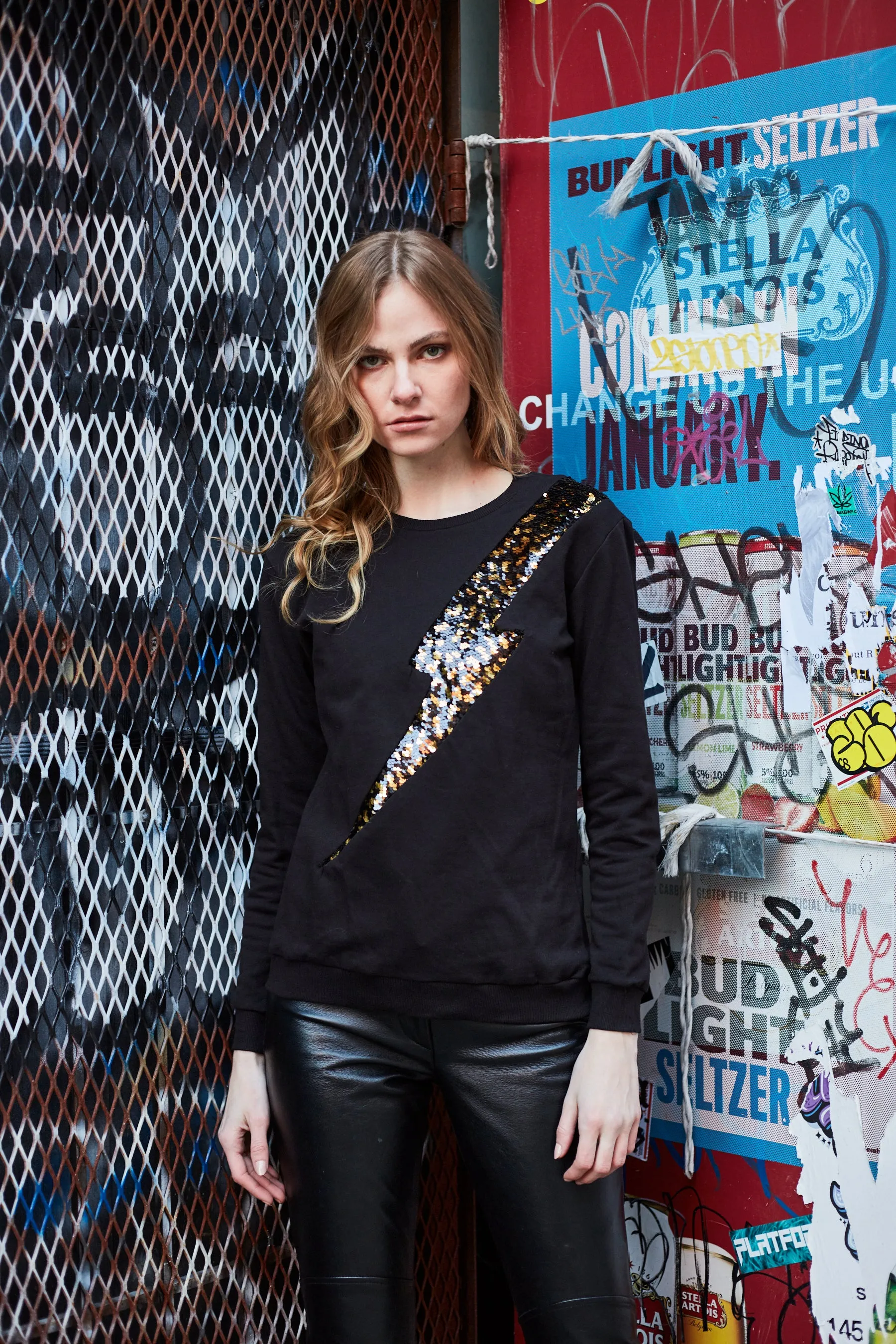 Any Old Iron Golden Leopard Lightning Sweatshirt