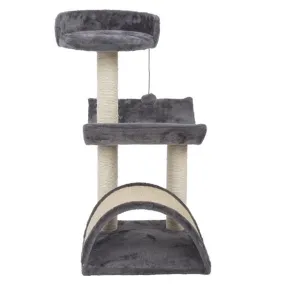 BEESCLOVER Cat Condo Set 28-inch Tree Tower Scratching Post Step Ladder Grey