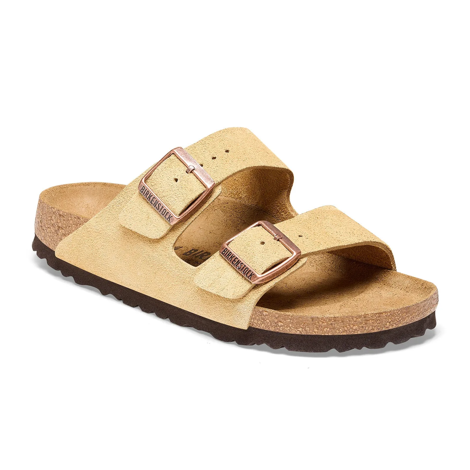 Birkenstock Arizona Slide Sandal (Unisex) - Latte Cream Suede