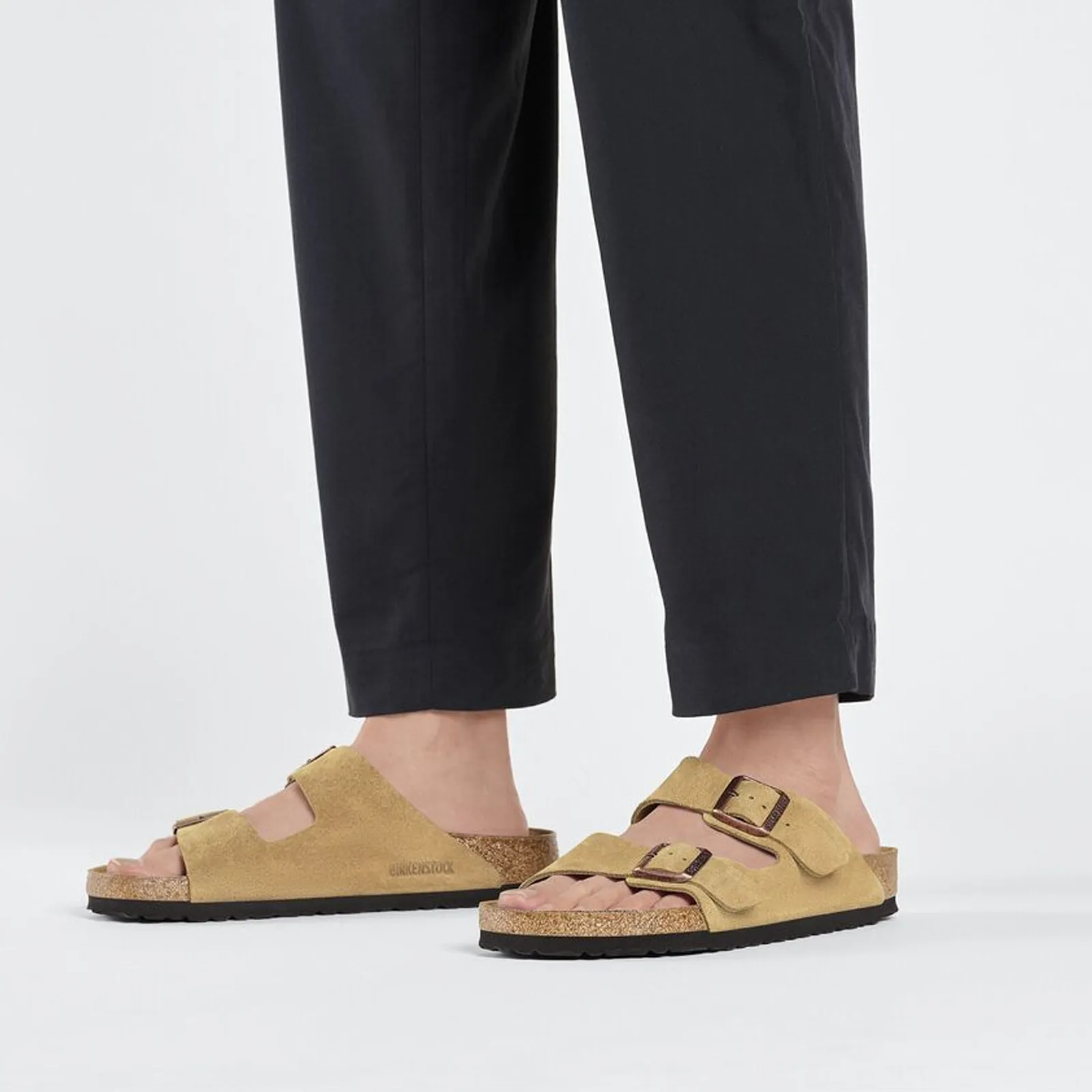 Birkenstock Arizona Slide Sandal (Unisex) - Latte Cream Suede