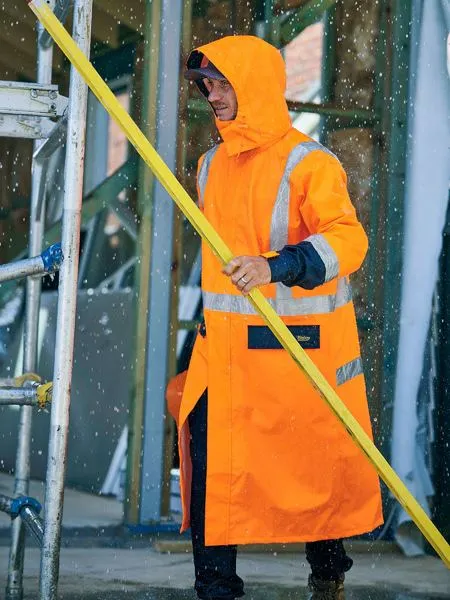 Bisley Taped Hi Vis Long Rain Coat - (BJ6961T)