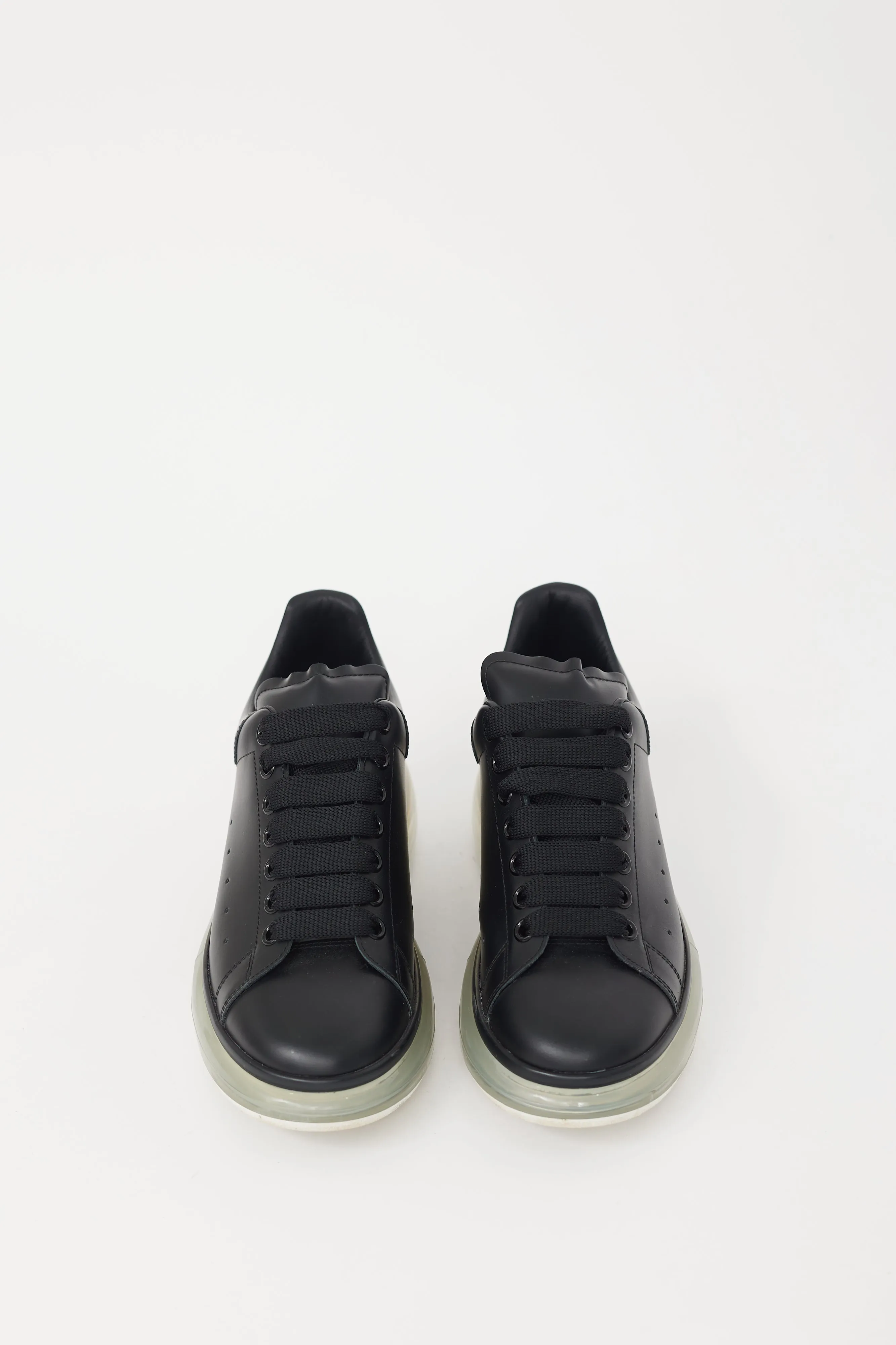 Black Leather Oversized  Sneaker