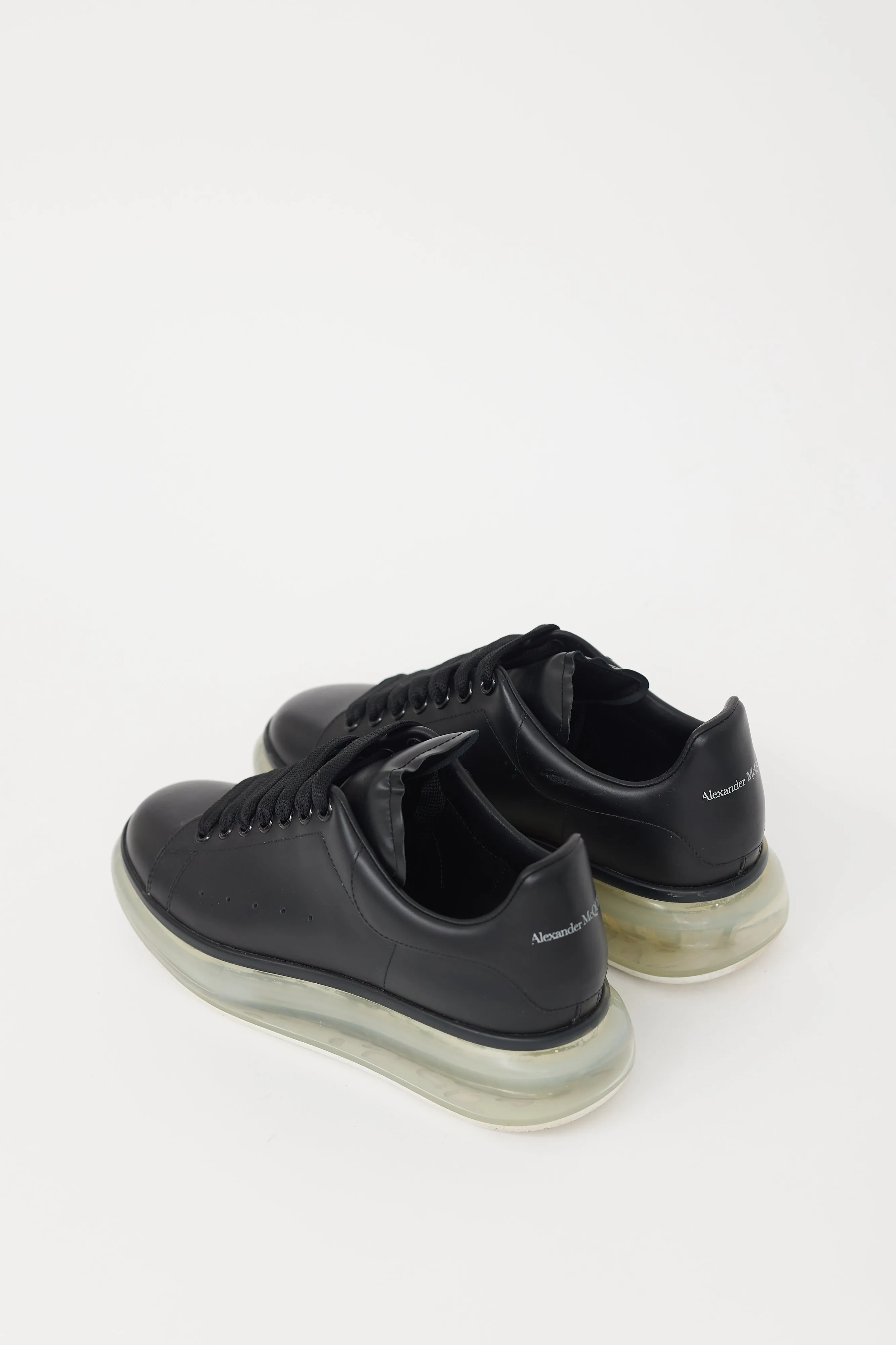 Black Leather Oversized  Sneaker