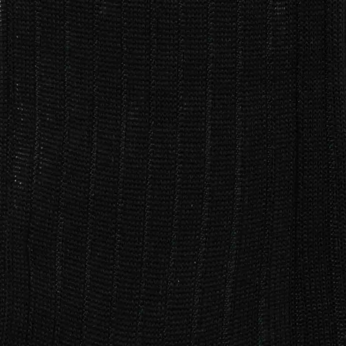 Black Ribbed Cotton Socks