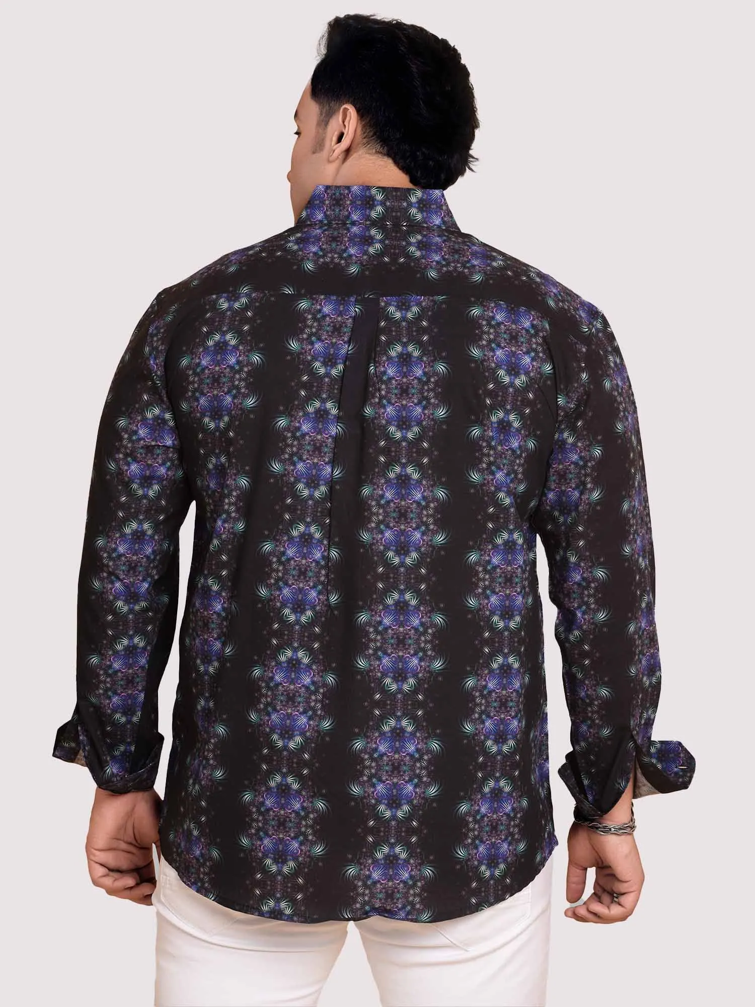 Blushing Flower Printed Full Sleeve Men's Plus Size