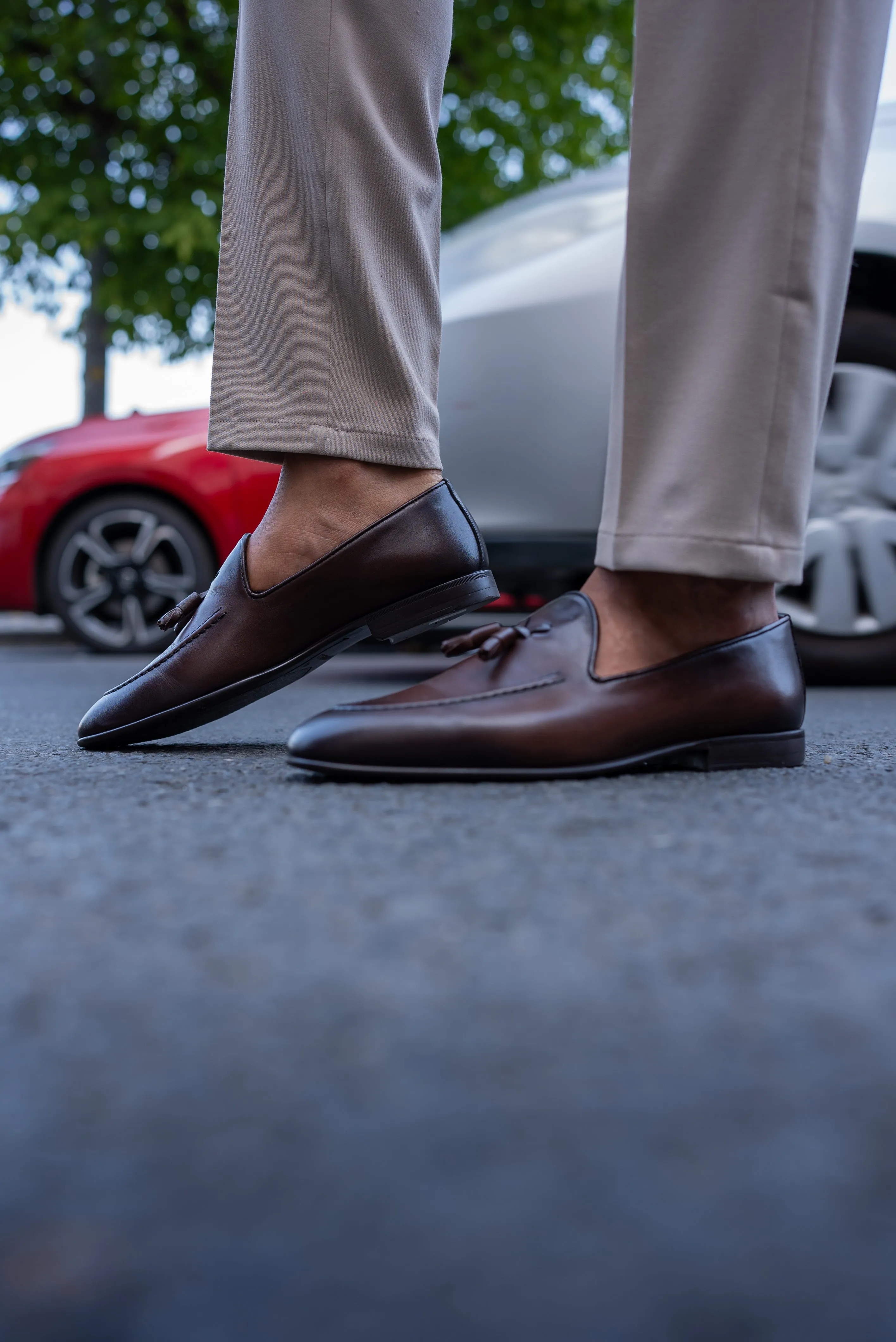 Bojoni Bravo Brown Tassel Detail Leather Loafers