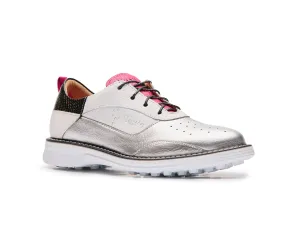 Boxto Golf Women's Inspiration Paris Spikeless Golf Shoes - White/Silver