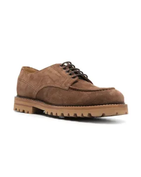 Brown Lace Up Suede Derby Shoe