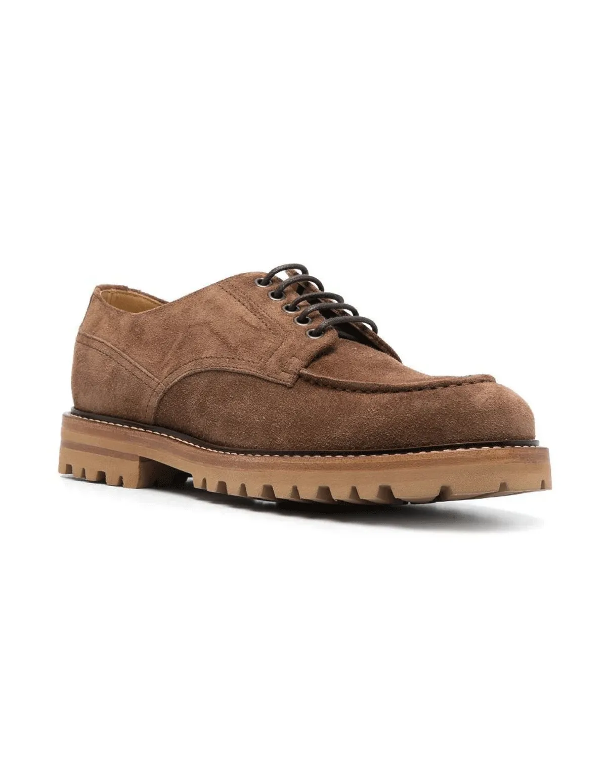 Brown Lace Up Suede Derby Shoe