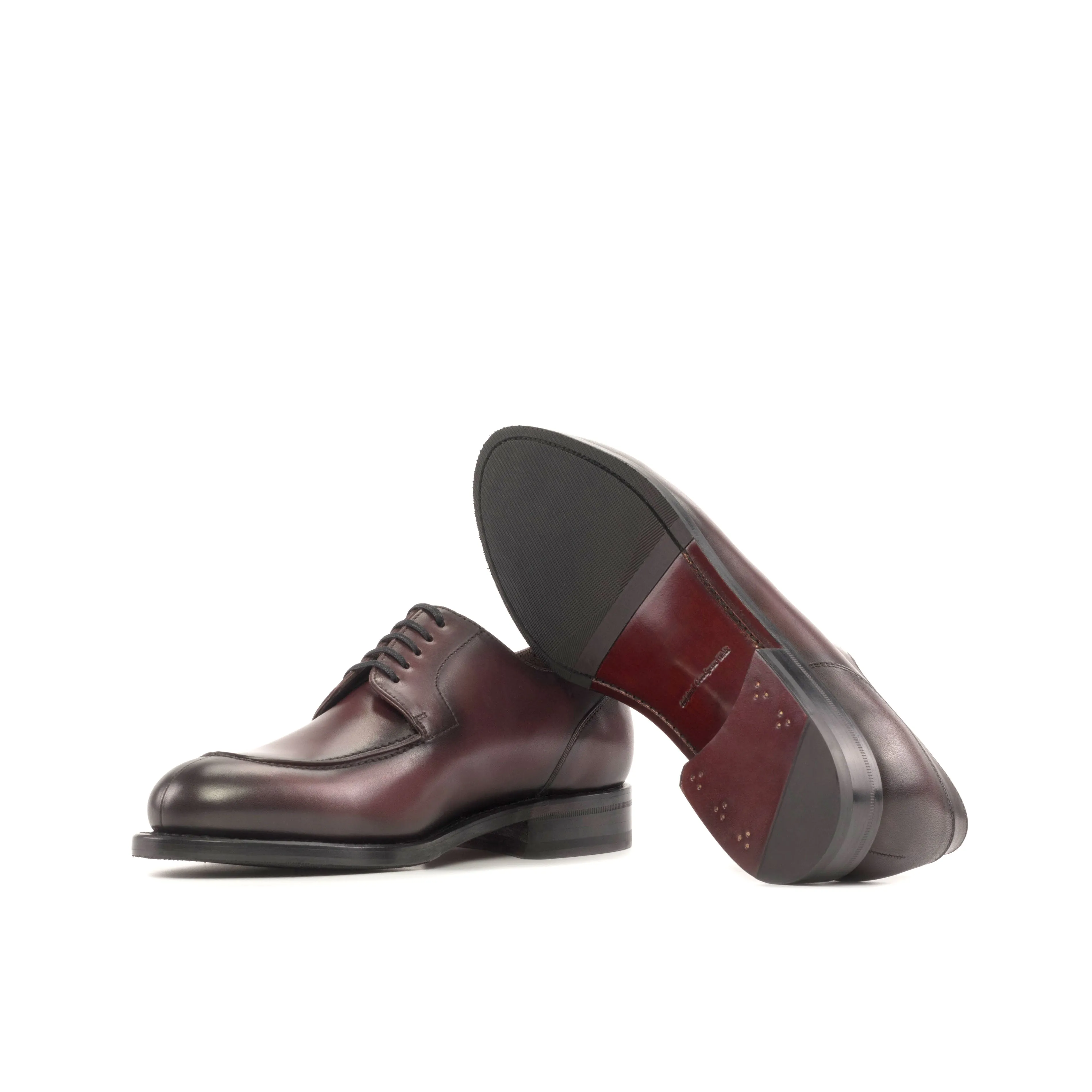 Burgundy Painted Calf Leather Split Toe Derby