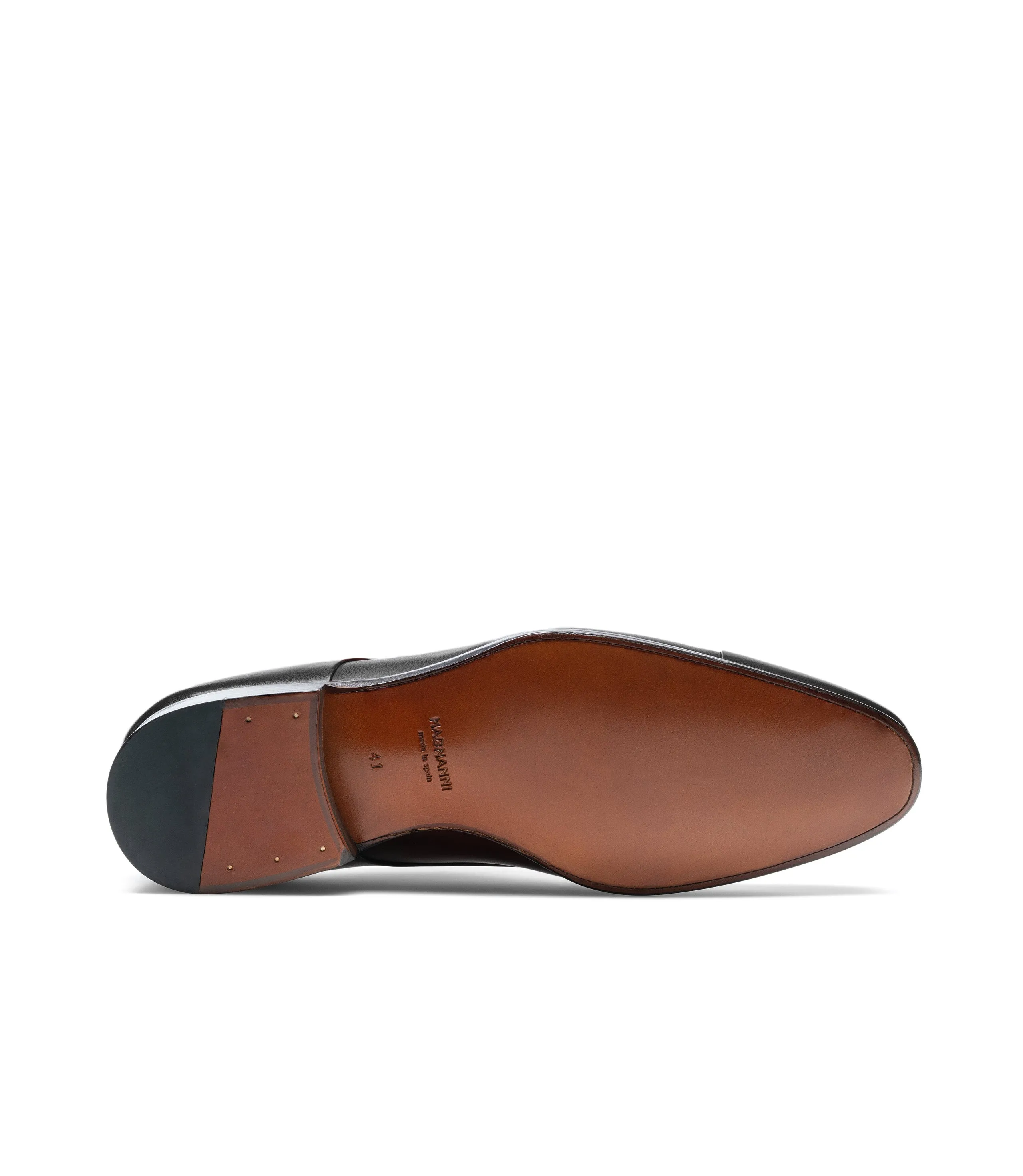 Cap-Toe Naxos Black Leather Shoes - Magnanni