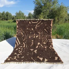 Chakla | Brown Moroccan Beni rug 6x9 | Ultra Soft Beni Ourain | 9'71x6'59 Ft | 296x201 cm