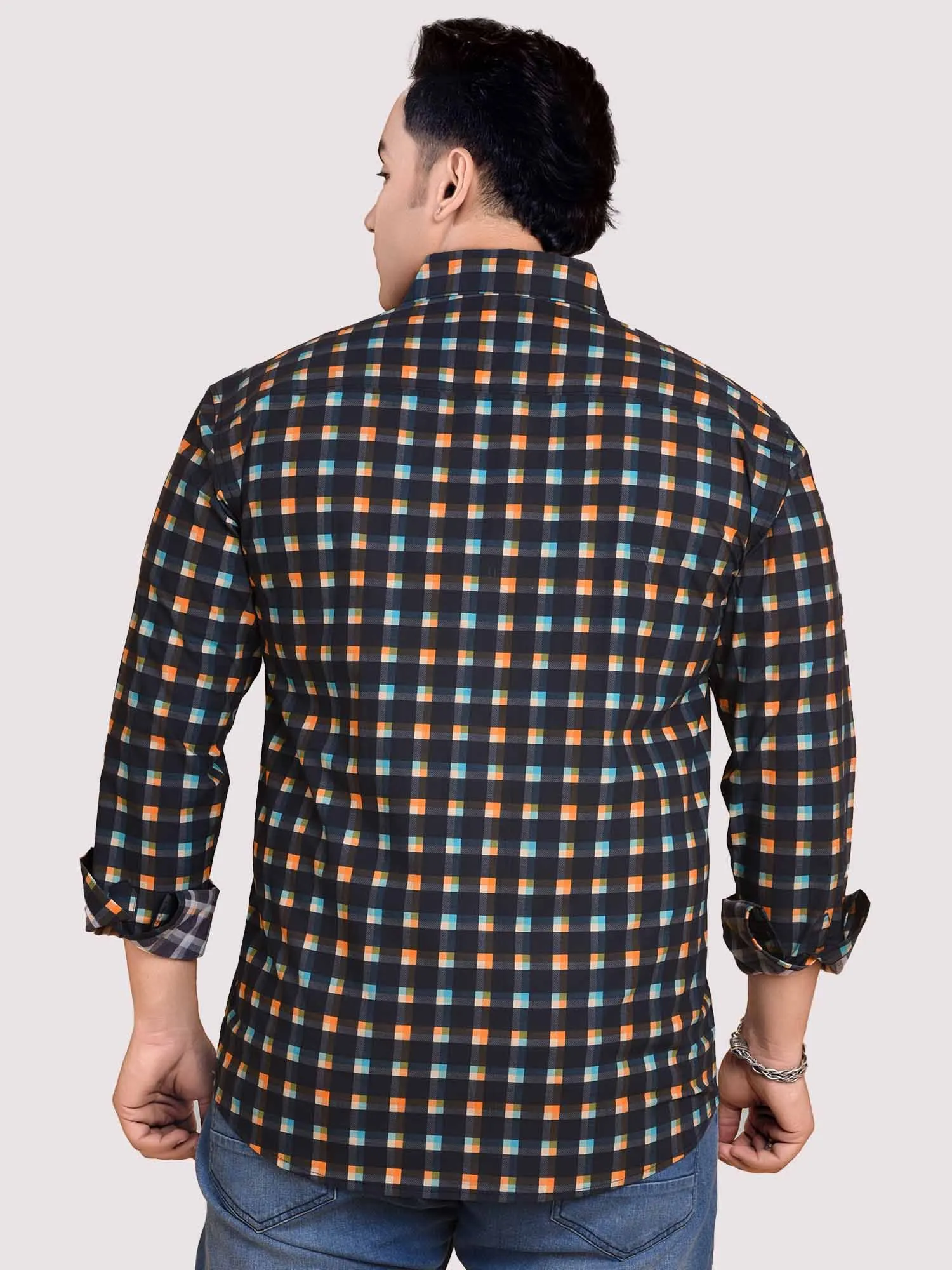 Checks Train Printed Full sleeve Men's Plus size