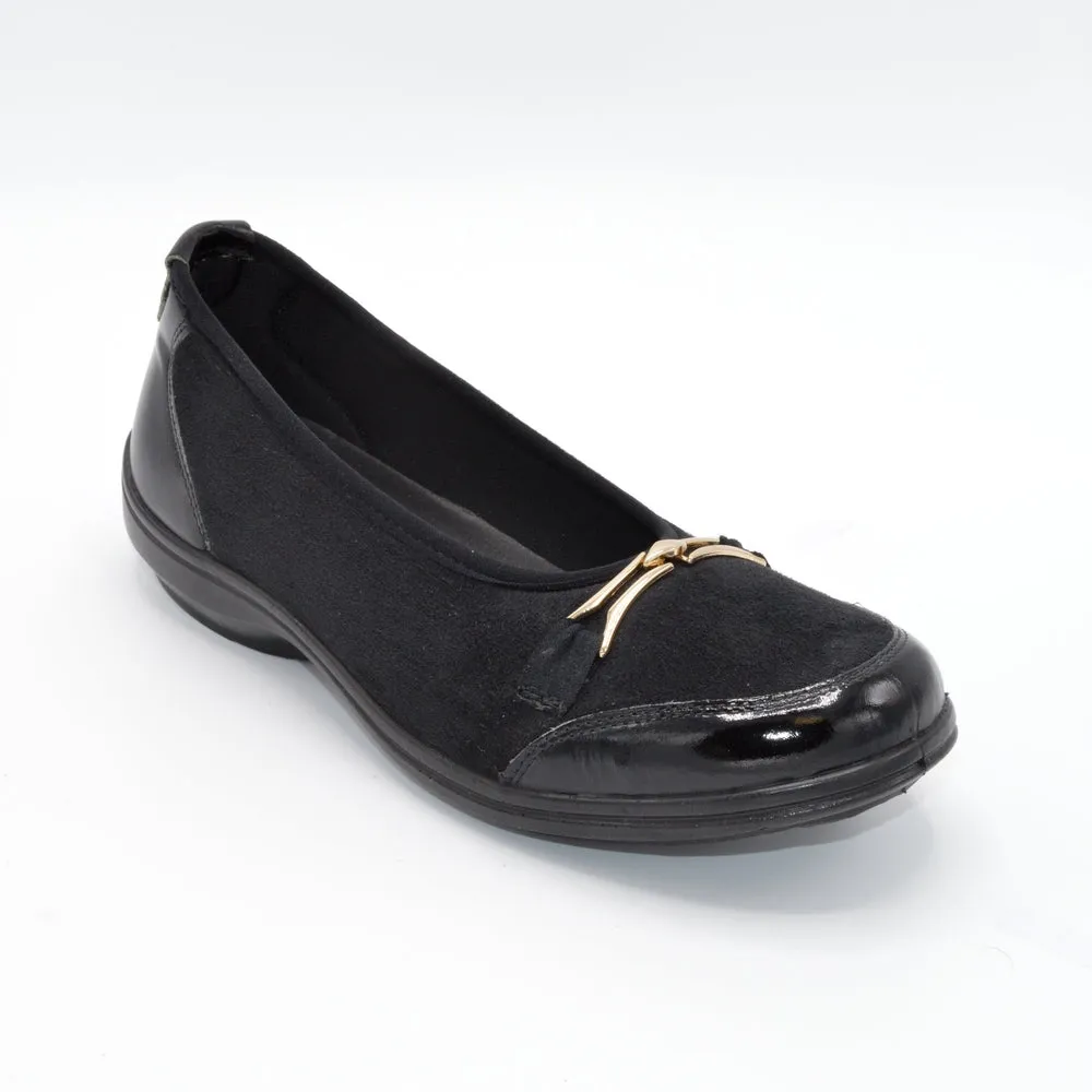 DB Nailsea- Ladies Wider Fit Slip On - 2V (2E-4E Fitting) - Black