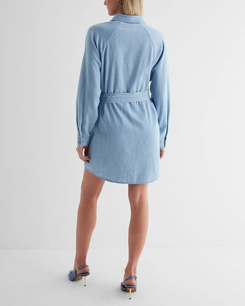 Denim Boyfriend Portofino Shirt Dress in Medium Wash