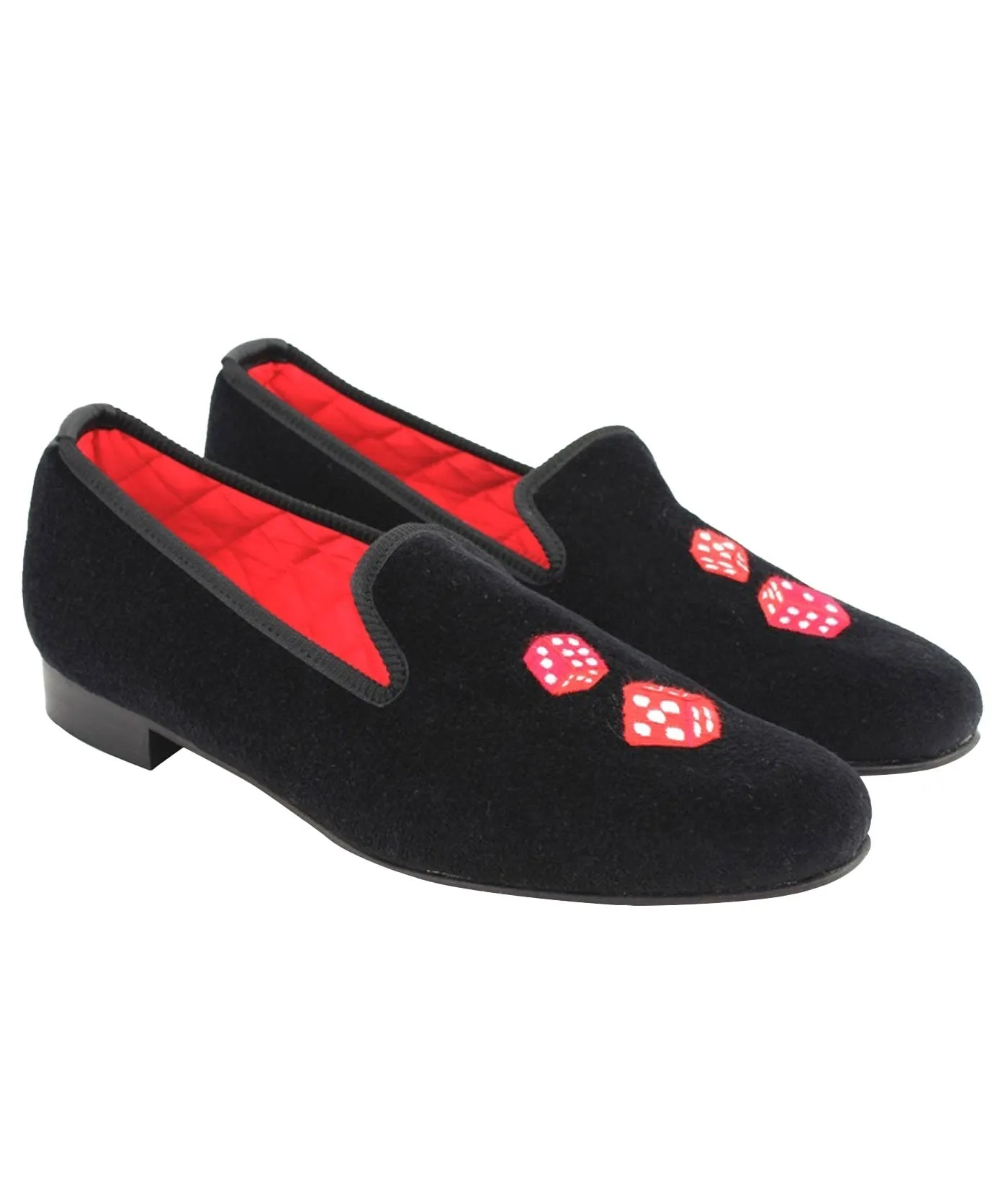 Dice Velvet Slippers