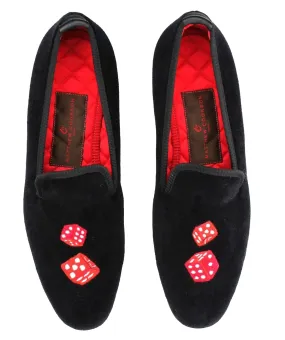 Dice Velvet Slippers