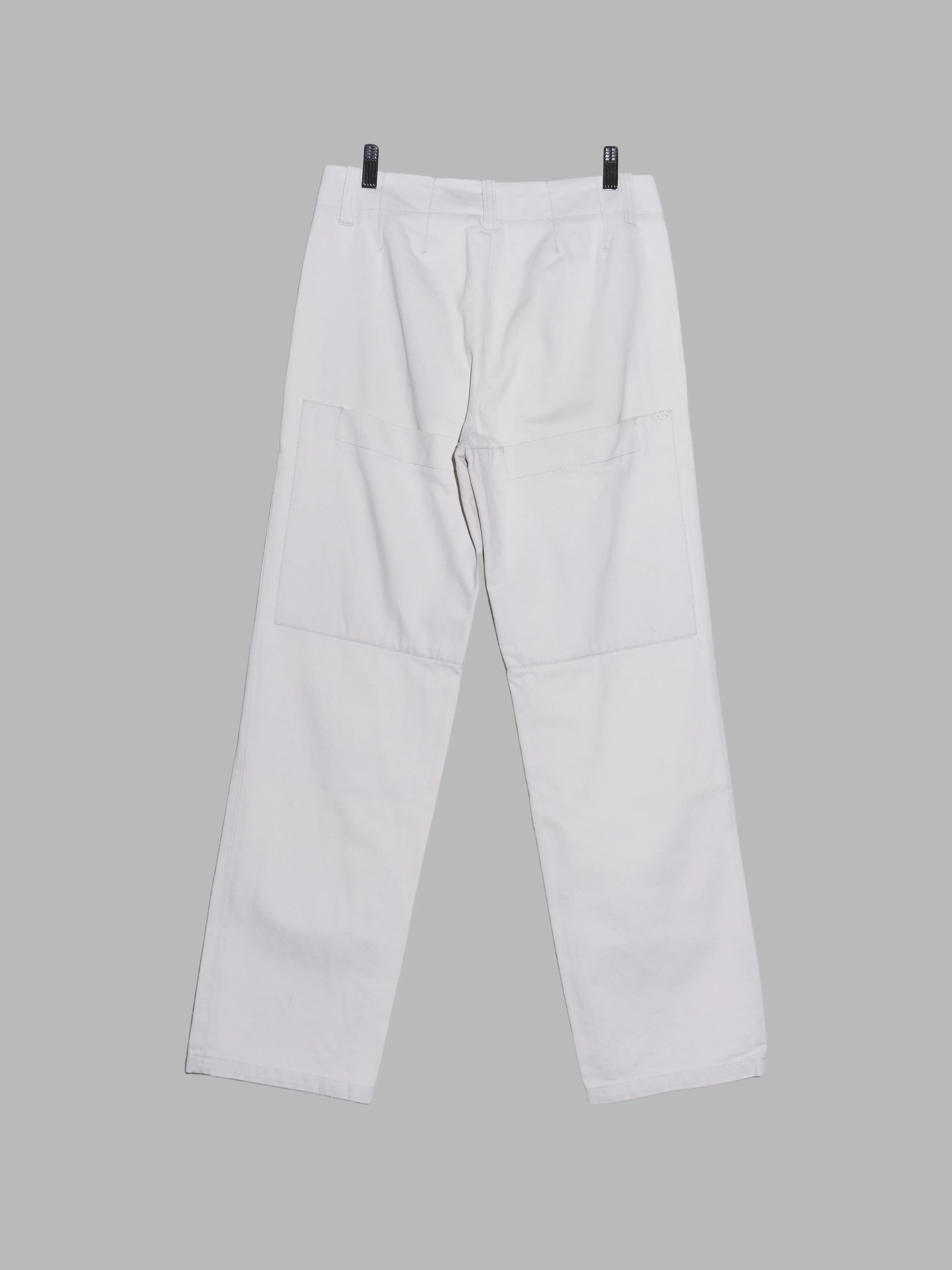 Dirk Bikkembergs off-white cotton trousers with back thigh pockets - mens S