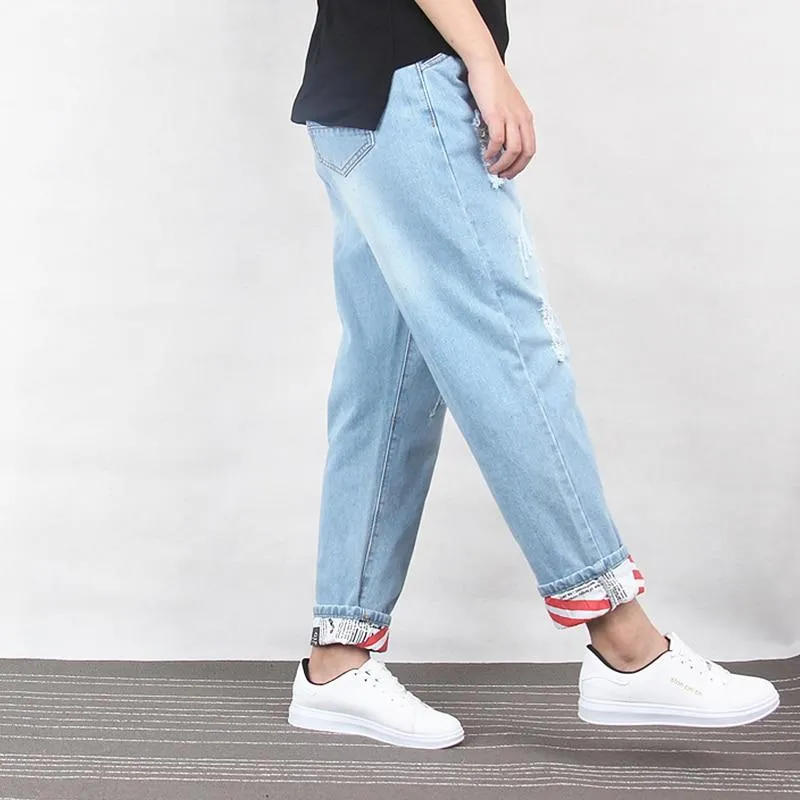 Distressed Loose Harem Jeans