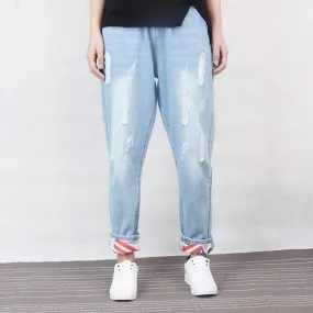 Distressed Loose Harem Jeans