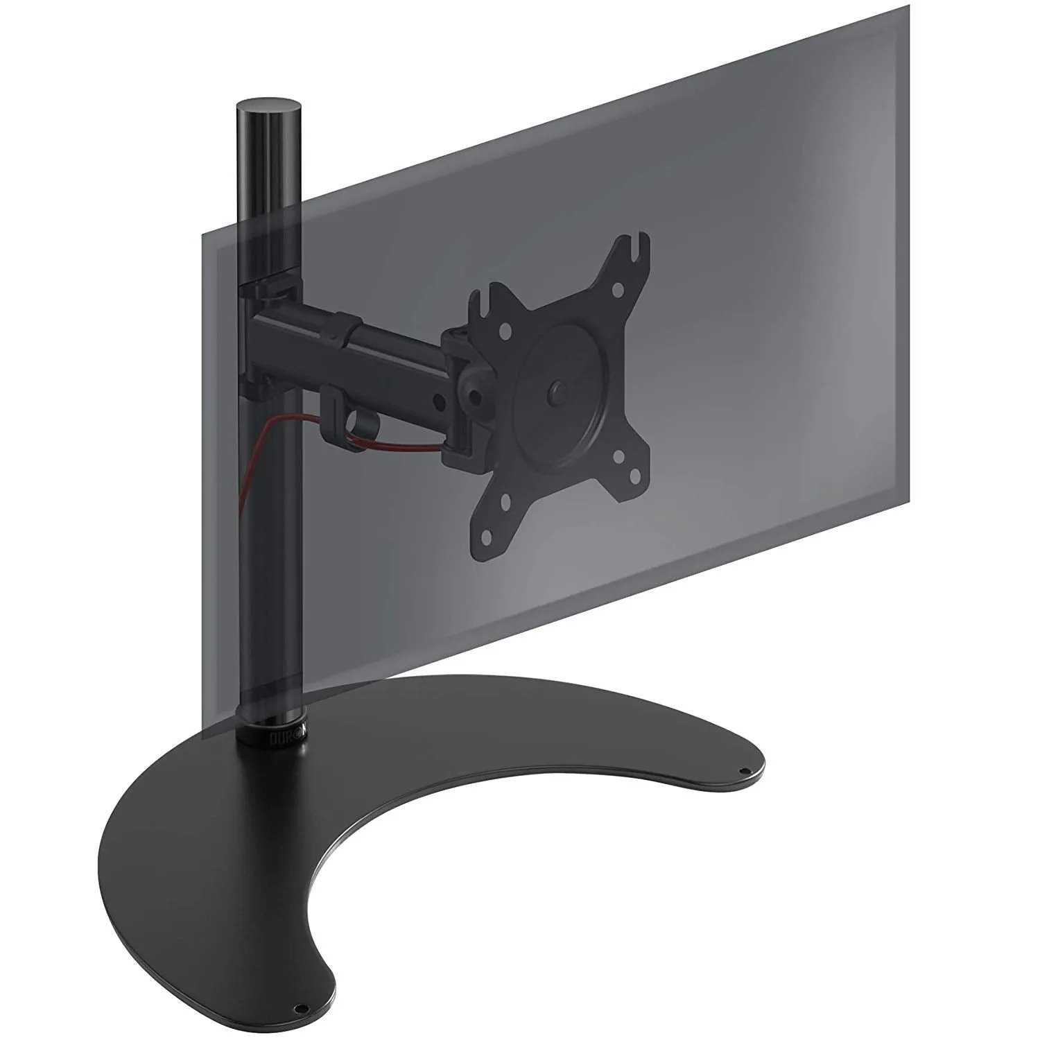 Duronic Single Monitor Stand DM25D1 Monitor Arm Desk Mount for 13-27” Screens Adjustable Desk Riser with VESA 75/100 Freestanding Monitor Mount for Home Office Work