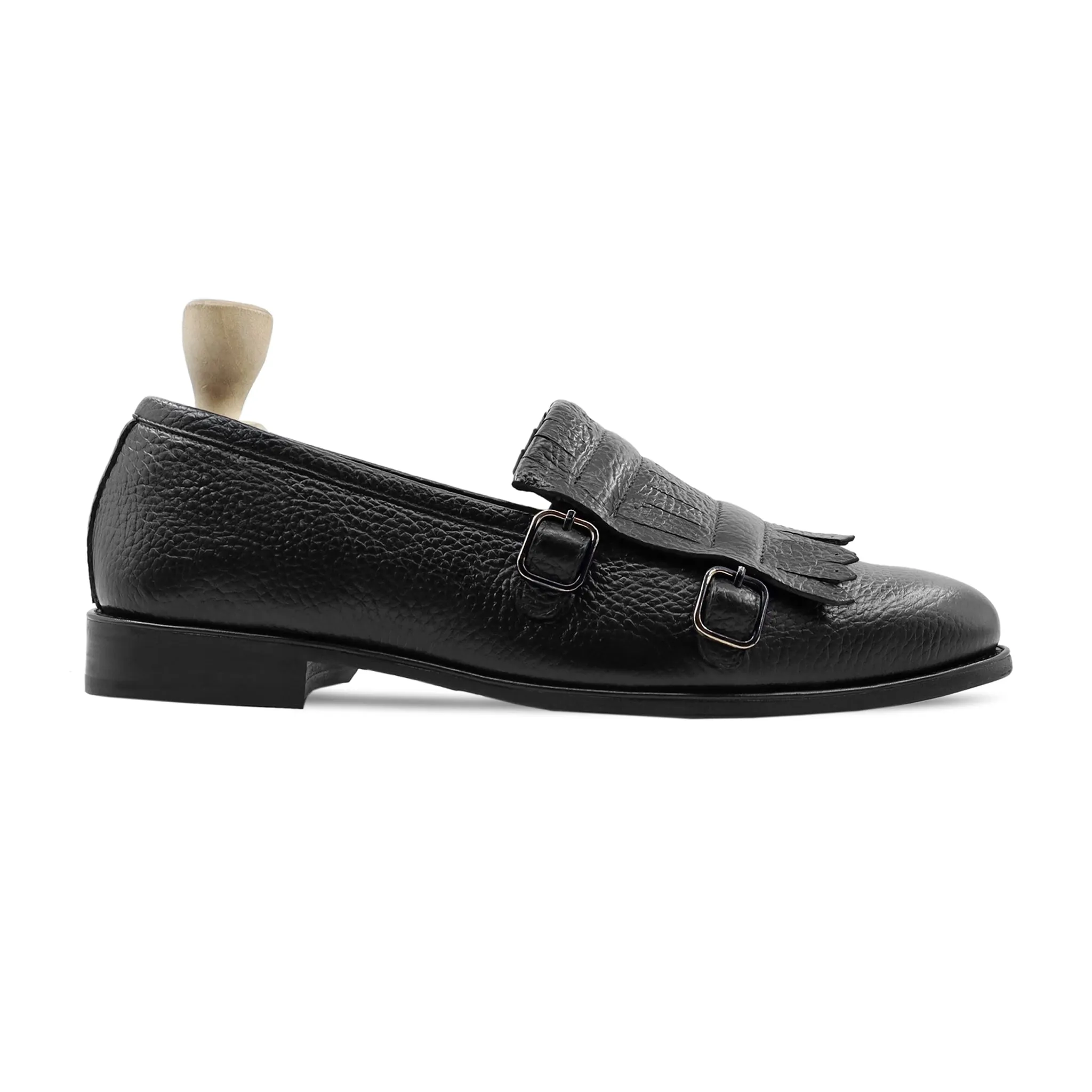 Emerald - Men's Black Pebble Grain Leather Loafer