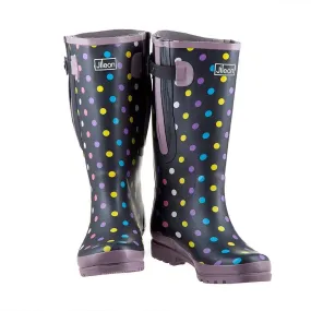 Extra Wide Calf Women's Spotty Rain Boots: 16-23 Inch Calf - Wide in Foot and Ankle