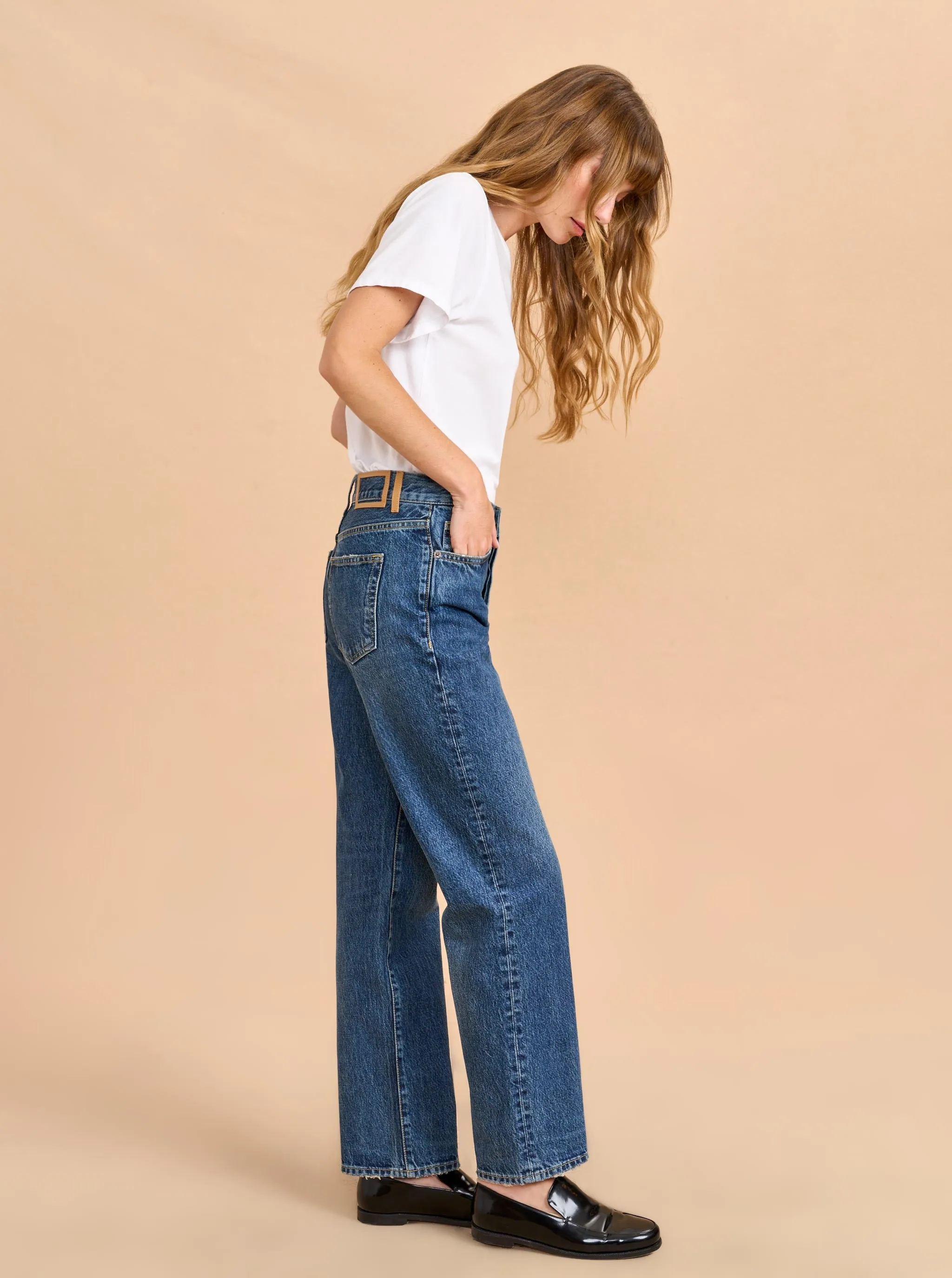 François Mid-Rise Boyfriend Straight Jean