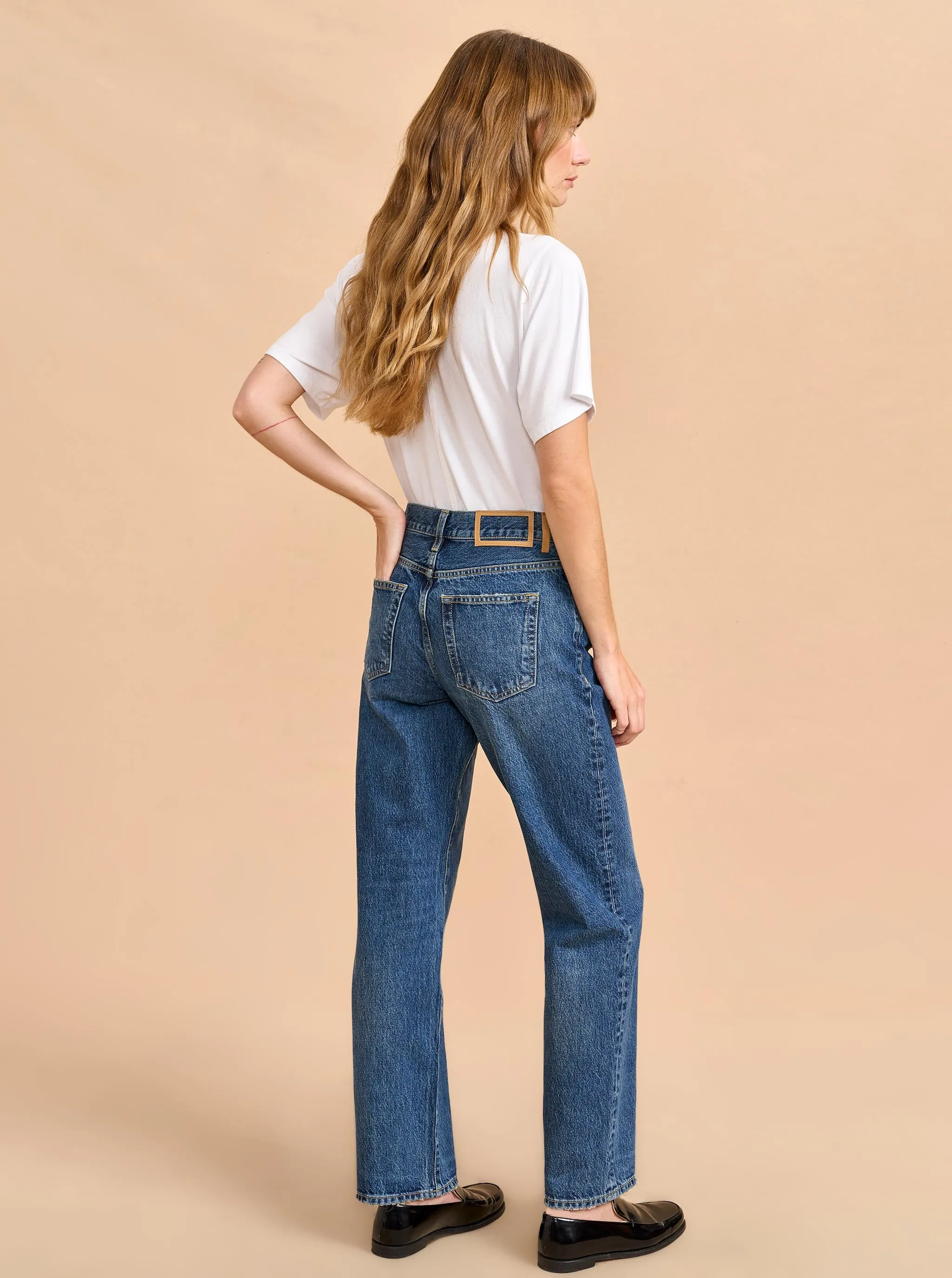 François Mid-Rise Boyfriend Straight Jean