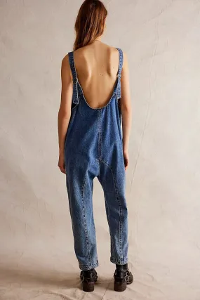 Free People We The Free High Roller Jumpsuit in Sapphire Blue