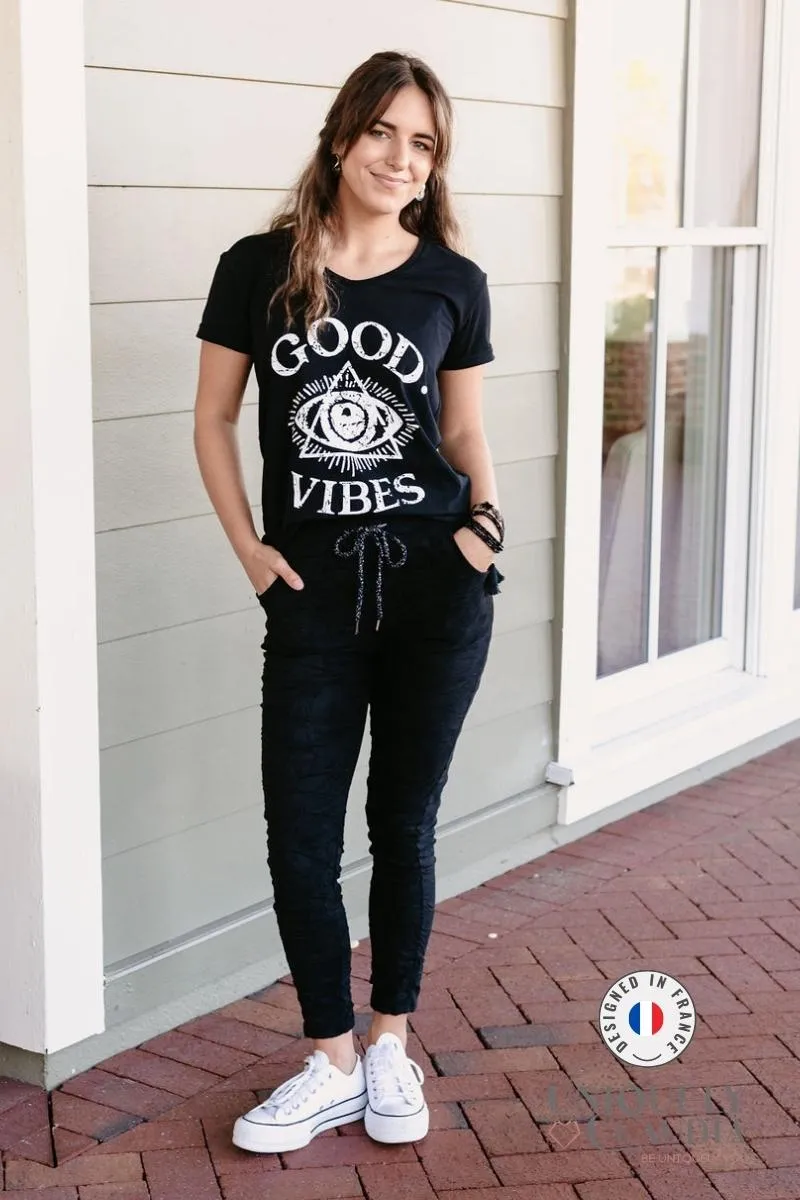 Good Vibes Only Black Tee