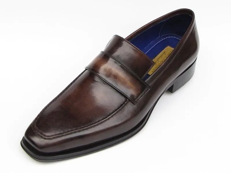 Handgemachte Schuhe aus den  Paul Parkman Herren Loafer Bronze handbemalte Schuhe