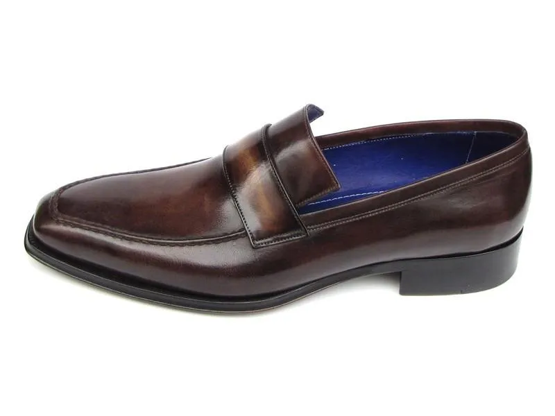 Handgemachte Schuhe aus den  Paul Parkman Herren Loafer Bronze handbemalte Schuhe