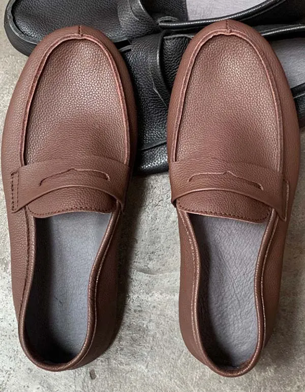 Handmade Retro Soft Leather Loafers for Men