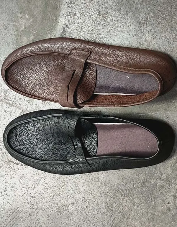 Handmade Retro Soft Leather Loafers for Men