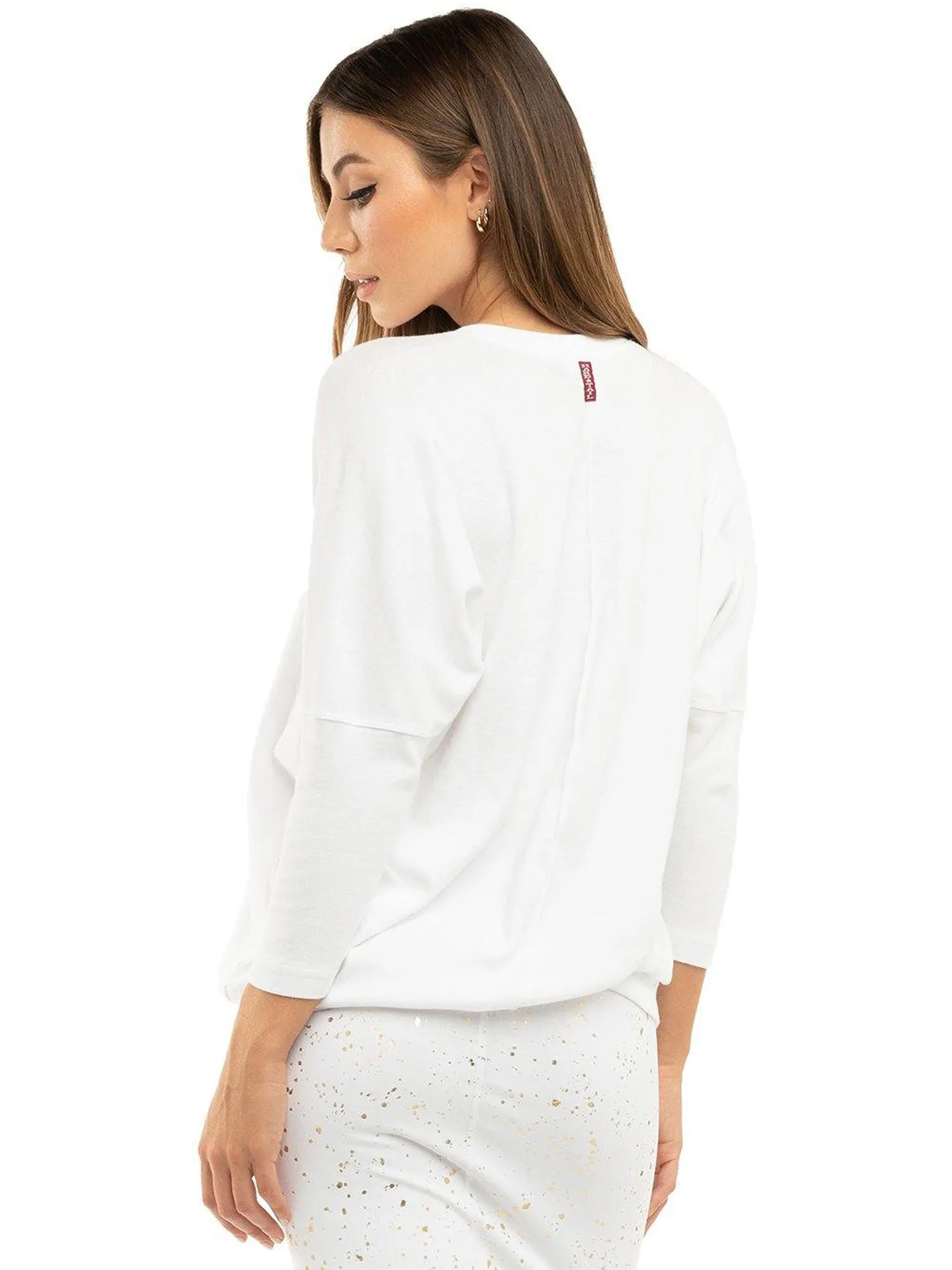 Hard Tail 3/4 Sleeve Drape Back Tee T-207