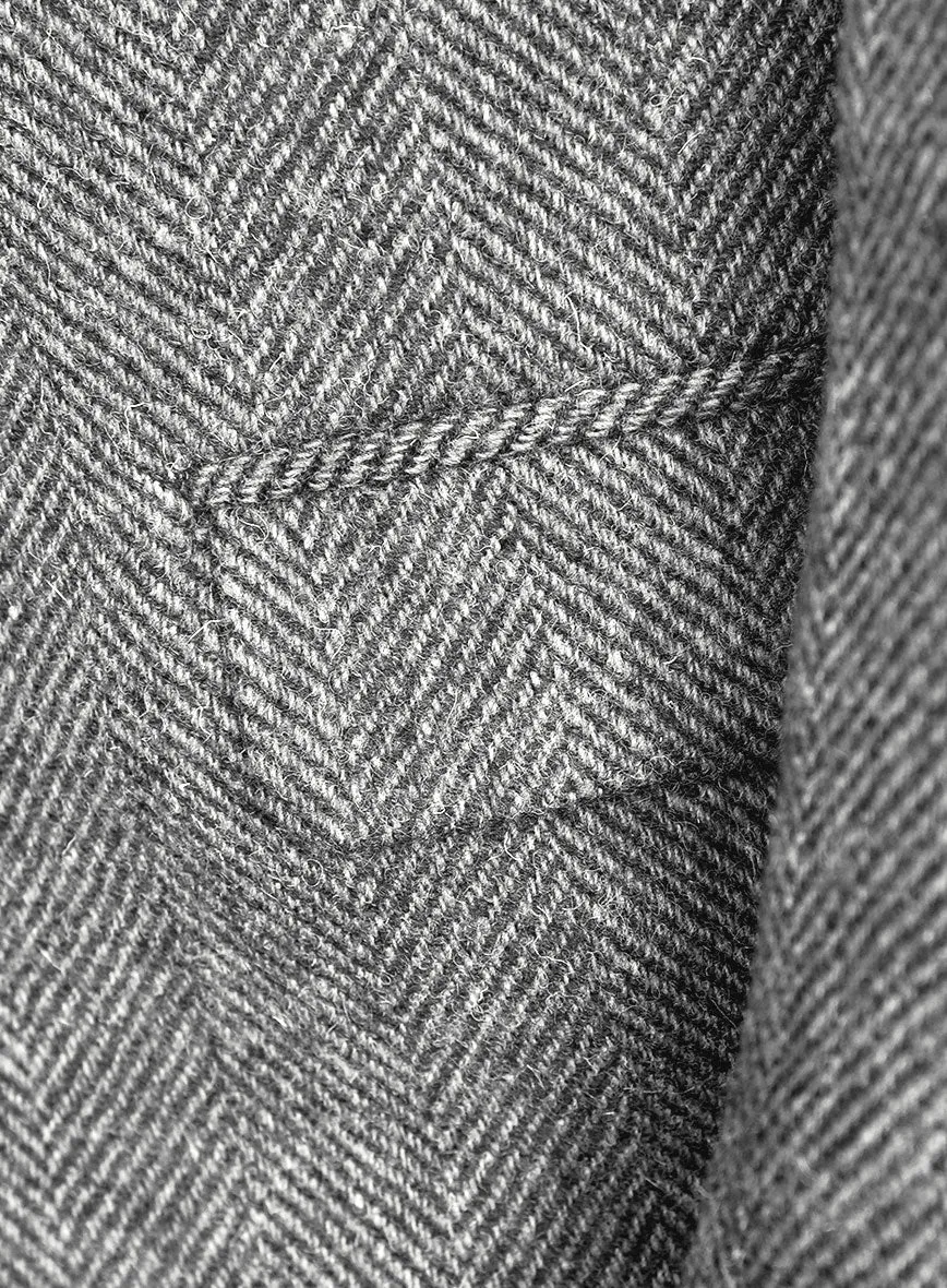 Harris Tweed Wide Herringbone Gray Suit