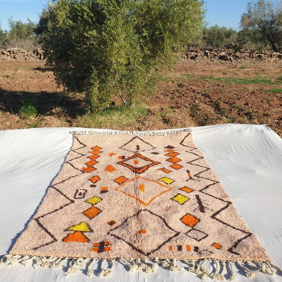 Hawra - Pink Shag Rug Moroccan Beni Ourain Soft & Thick for Living Room or bedroom | Handmade with Authentic Berber Wool | 10'4x6'4 Ft | 3,16x1,95 m