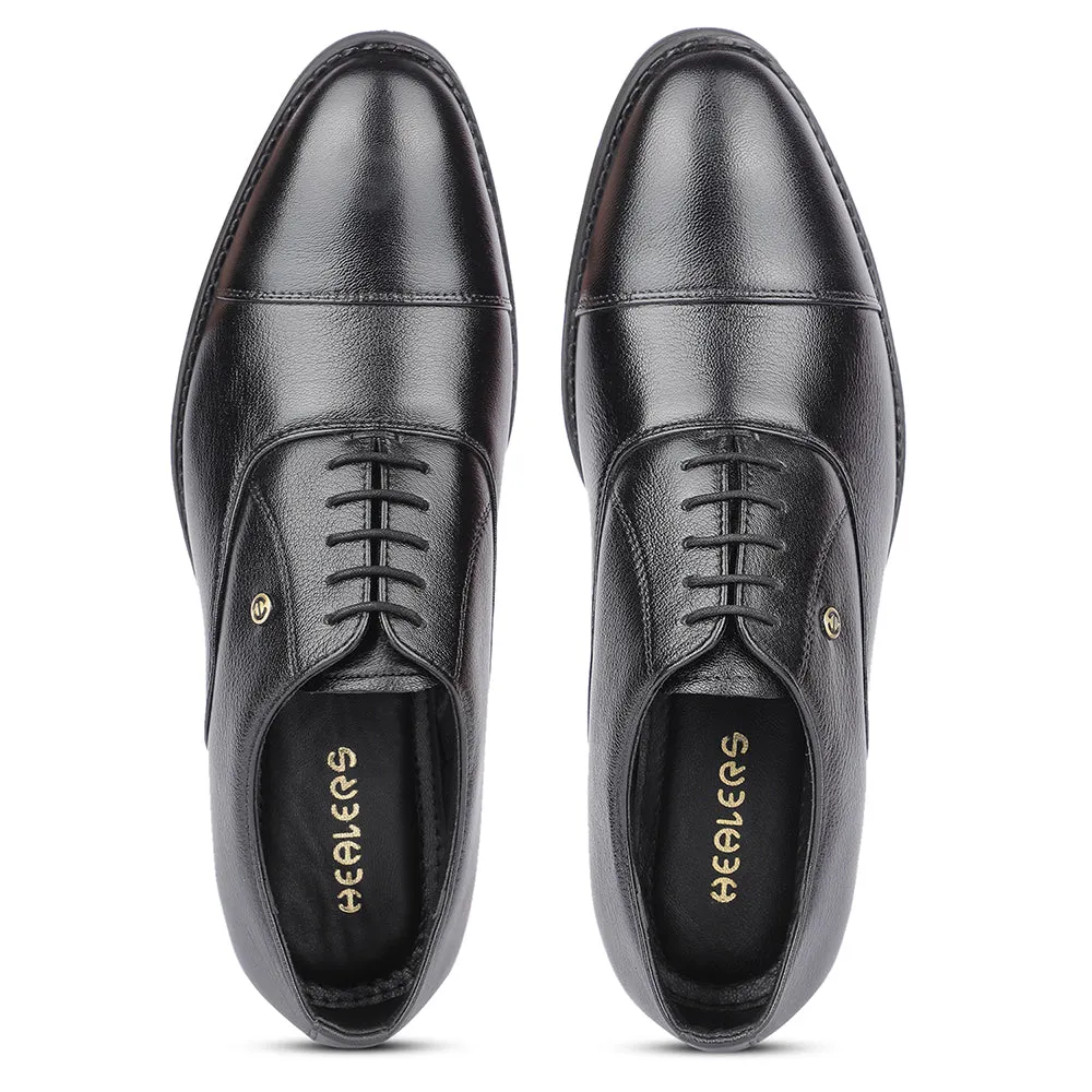 Healers Formal Black Lacing Derby Shoes For Men S201-04 By Liberty