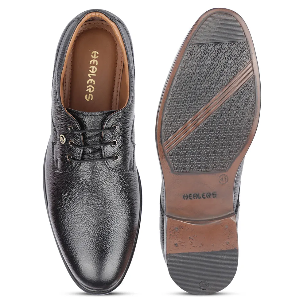 Healers Formal Black Lacing Derby Shoes For Men S201-05 By Liberty