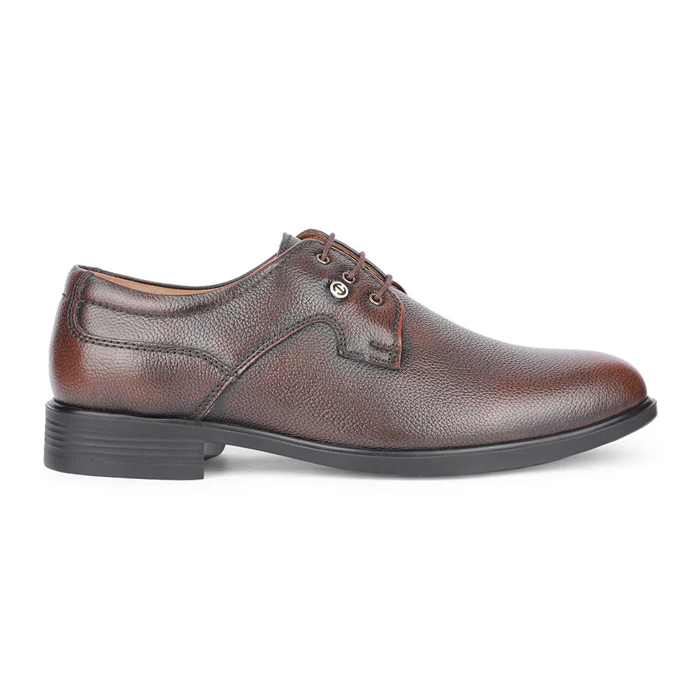 Healers Formal Brown Lacing Derby Shoes For Men S201-05 By Liberty