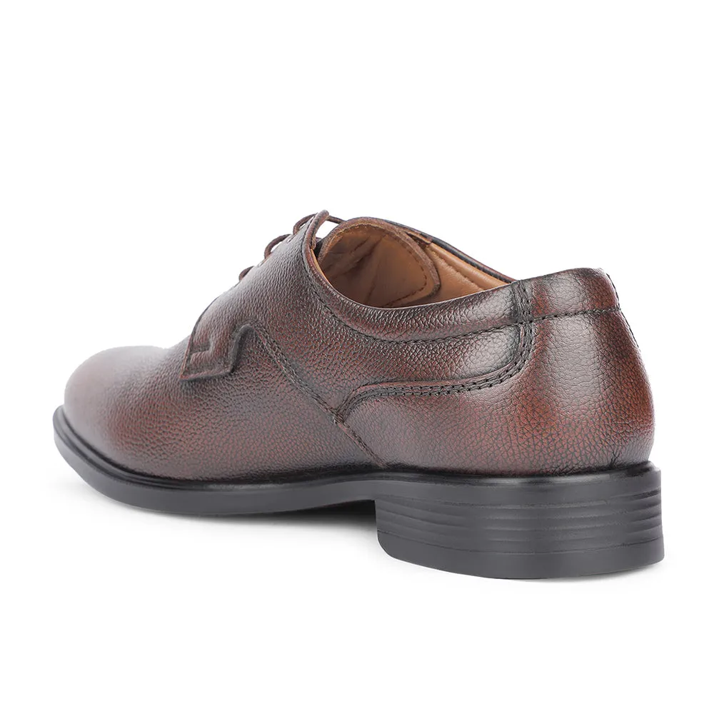 Healers Formal Brown Lacing Derby Shoes For Men S201-05 By Liberty