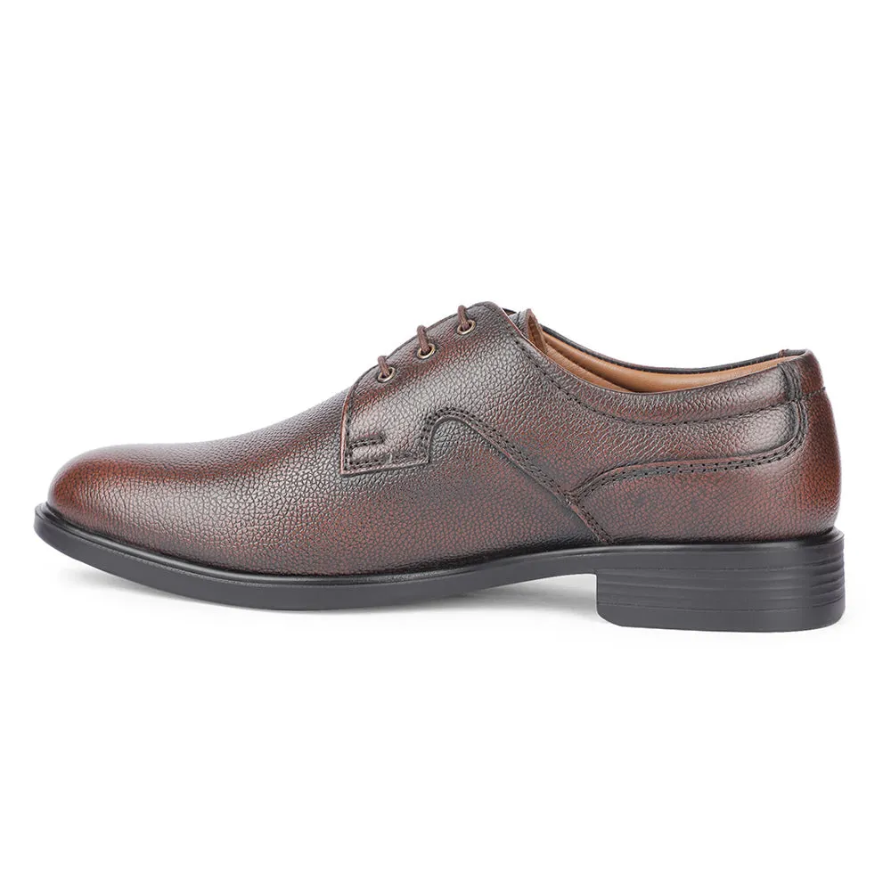 Healers Formal Brown Lacing Derby Shoes For Men S201-05 By Liberty