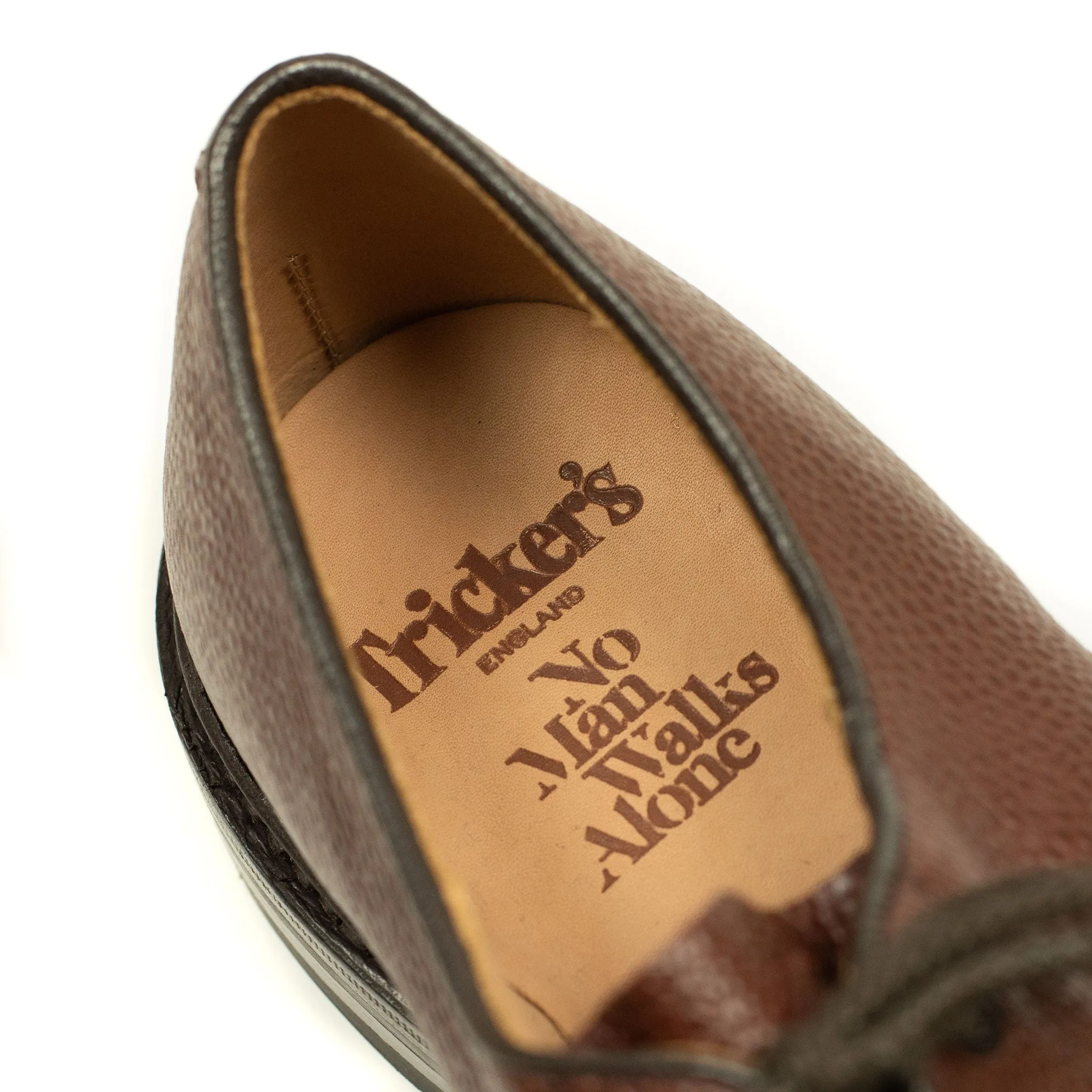 Heath moc toe derby in walnut brown Zug grain calf